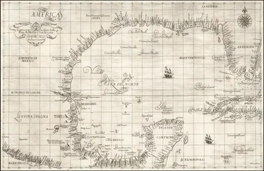Kart over Mexicogolfen fra 1646 av Robert Dudley