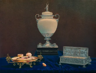 Vase og blekkstander, 1863.