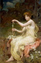 «Laging av tusenfrydkjeder.» Maleri av Robert Fowler (1853–1926). Privat samling.