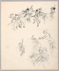 Tegning, dansende figurer, 1882–83