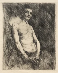 Halvnaken mannlig figur, 1800-tallet.