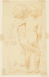 Studie for en sittende kvinne som holder et barn, «Vintage Festival», Mendelssohn Glee Club, New York, NY