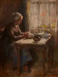 Ved vinduet (olje om bord)