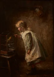 The Pet Canary (olje på lerret)