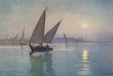 Måneskinn på Nilen, nær Kairo, c1880, 1904