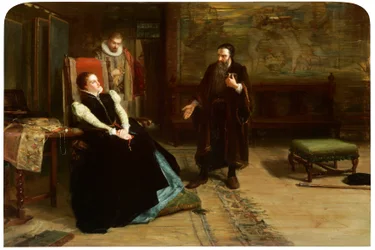 Konferansen mellom Mary, Queen of Scots og John Knox på Holyrood Palace