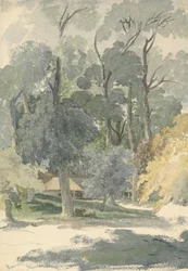Trær og låver i Ashstead Park, Surrey