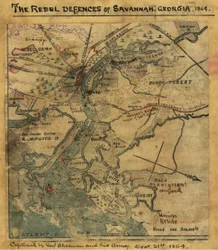 Angrepet på Fort Pulaski i Savannah, Georgia, april 1862. LOC gvhs01.vhs00277