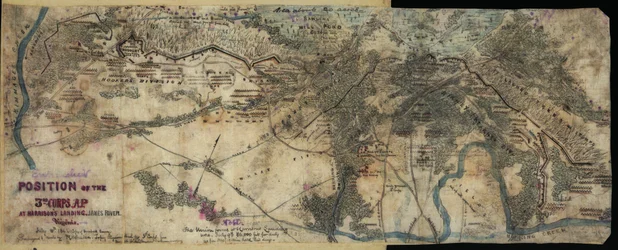 Forskanset posisjon for 3. korps, AP, ved Harrison#39;s Landing, James River, Virginia, 9. juli 1862 LOC gvhs01.vhs00295