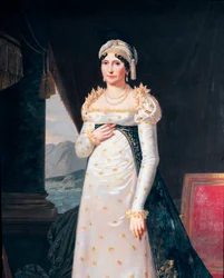 Portrett av Laetitia Bonaparte (Letizia Maria Ramolino) (1750-1836), mor til Napoleon Bonaparte detalj. Maleri av Robert Lefevre (1755-1830) Museo Napoleonico, Roma