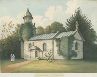 Patshull kirke: vannfargemaleri, 1826