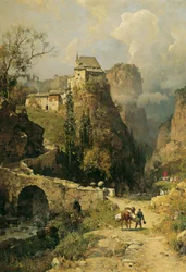 Gorge og eremitage i San Romedio nær Val di Non