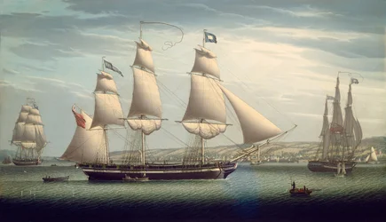 The Ship Favorite Maneuvering Off Greenock, 1819.