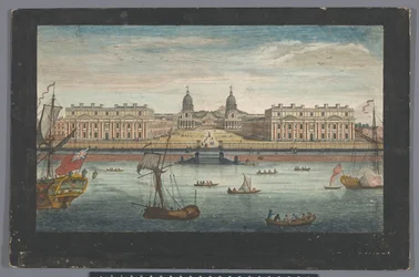 Utsikt over Greenwich Hospital ved Themsen ved Greenwich Et prospekt av Greenwich Hospital fra elven (tittel på objekt) London (serietittel)