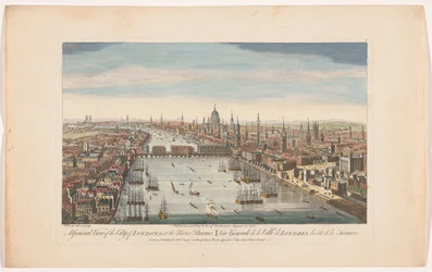 Utsikt over byen London En generell utsikt over byen London, ved siden av Themsen (tittel på objekt) London (serietittel)