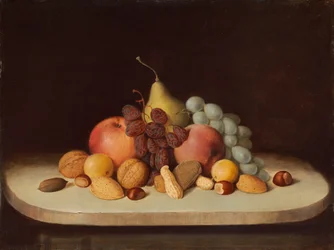 Stilleben med frukt og nøtter, 1848.