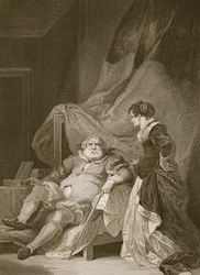Henry den 8. og Catherine Parr, gravert av George Noble, illustrasjon fra David Humes 