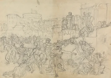 Skisse av gotere som kommer inn i Roma, fra Shakespeares skuespill, Titus Andronicus