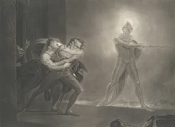 Hamlet, Horatio, Marcellus and the Ghost Shakespeare, Haml..., first published 1796, reissued 1852.    1156300   no       norwegian Successfully Translated  Original: Add. 5415A Map, illustration from the Queen Mary Atlas Translat: Add. 5415A Map, illustra