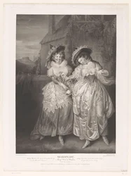 Mrs Ford og Mrs Page med John Falstaff Shakspeares kjærlighetsbrev, Merry Wives of Windsor (tittel på objekt) Trykk etter malerier fra Boydells Shakespeare Gallery (serietittel) Shakspeare Gallery (serietittel på objekt)