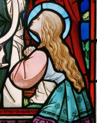 The Sister Of Lazarus, 1864 (farget glass)