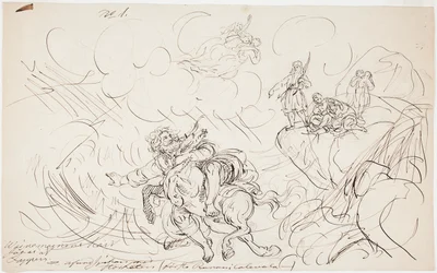 The Shooting of Väinämöinen, skisse for en tegneserie med Kalevala-tema