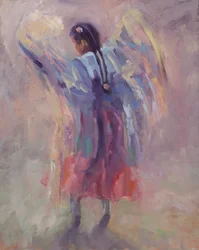 Engelen kan fly, 2015 (olje på lerret)