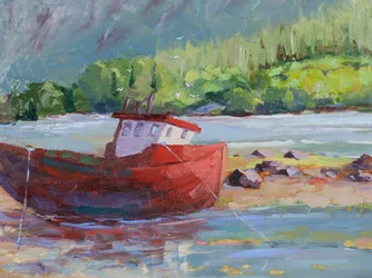 Strandet, 2023 (olje på panel)