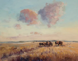 Grandview Bulls, 2017 (olje på panel)