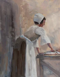 Mor på kjøkkenet, 2017 (olje på panel)