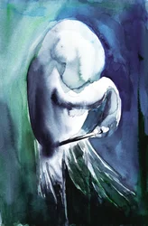 Eterisk blå figur
