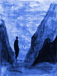 En ensom skikkelse i Blue Mountains