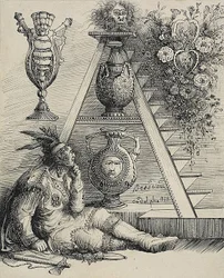 En nordamerikansk indianer (studie for historiografisk A i quot;Kunstmesterverk på verdensutstillingen i 1878quot;)