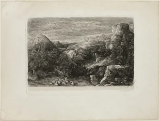Badende i et fjellbasseng