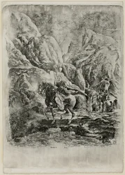Orientalsk rytter i fjellene