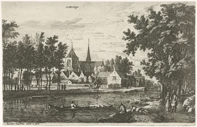 Utsikt over Wateringen Wateringe (tittel på objekt) Landsbyscener i Nord-Nederland (serietittel)