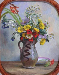 Sommerblomster, ca. 1922 (olje om bord)