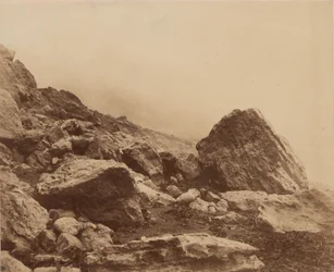 Rocken End i en storm, Isle of Wight, ca. 1853 (foto)