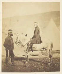 Sir Jas. York Scarlett (1799–1880), general, ledet angrepet på den tunge brigaden, Balaclava (venstre); Edward Wm. Lowe (1820–1880), general (høyre); tatt på Krim