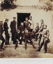 Staben ved hovedkvarteret, fra et album med 52 fotografier assosiert med Krim-krigen, 1855