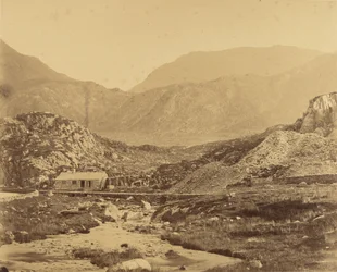 [Utsikt over fjell ved foten av Ogwen-sjøen]