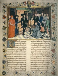 Jean Wauquelin (død 1452) presenterer oversettelsen av kronikkene fra Hainaut til Filip III av Burgund