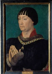 Portrett av Johannes I sa Belliqueux, hertug av Cleves (1419-1481) Maleri av Rogier (Roger) van der Weyden (1400-1464) 1400-tallet Søn. 0,49x0,31 m.