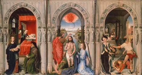 Triptych of Baptist av Rogier van der Weyden (1399-1464)