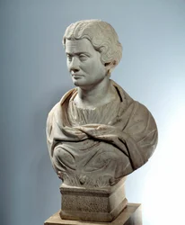 Art of Ancient Rome: Byste av Melitine, pretress av gudenes mor til piree. Skulptur rundt 162. Paris, Musee Du Louvre