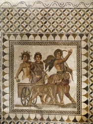 Bacchus i en vogn trukket av tigre, 3. århundre (mosaikk)
