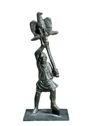 Bronsestatuett som representerer fanebærer, fra Alba Fucens (Abruzzo-regionen, Italia)
