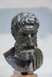 Byste av Epicurus byste (bronse)