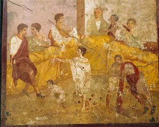 Festscene, fra Pompeii, Italia
