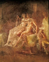 Freske med Ares og Afrodite, Kitharistens hus, Pompeii, Italia